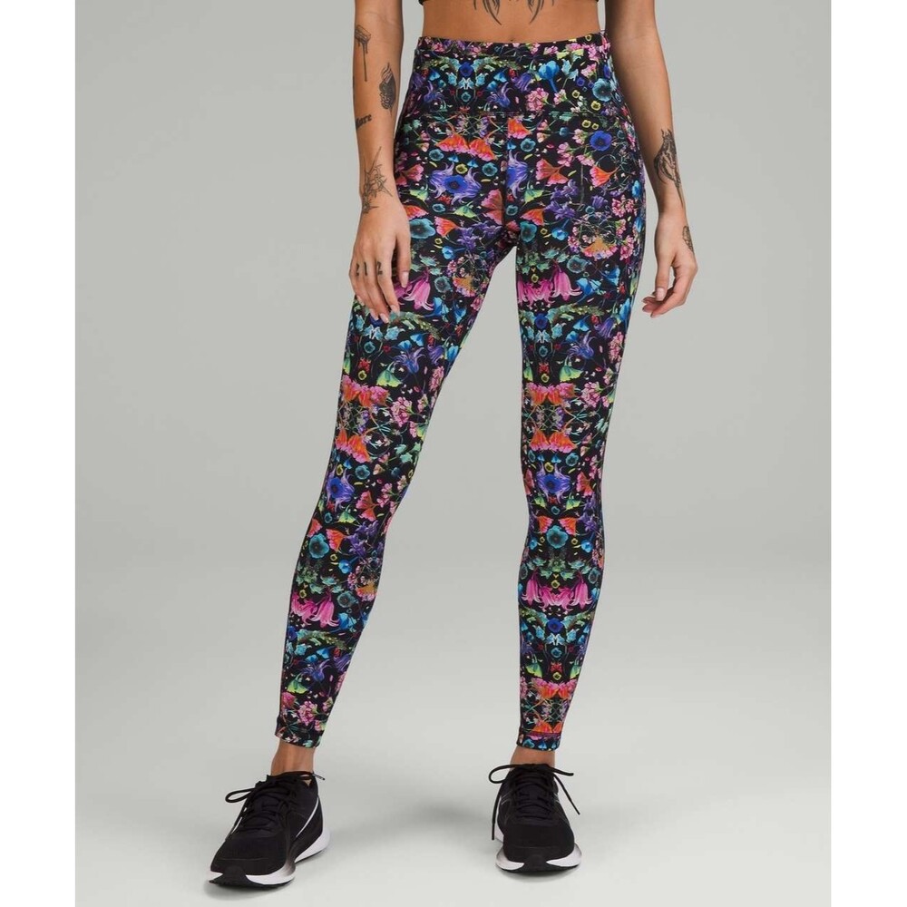 Lululemon Swift Speed High-Rise Tight 28"Flowerscope Black Multi W5FFJS Size 8